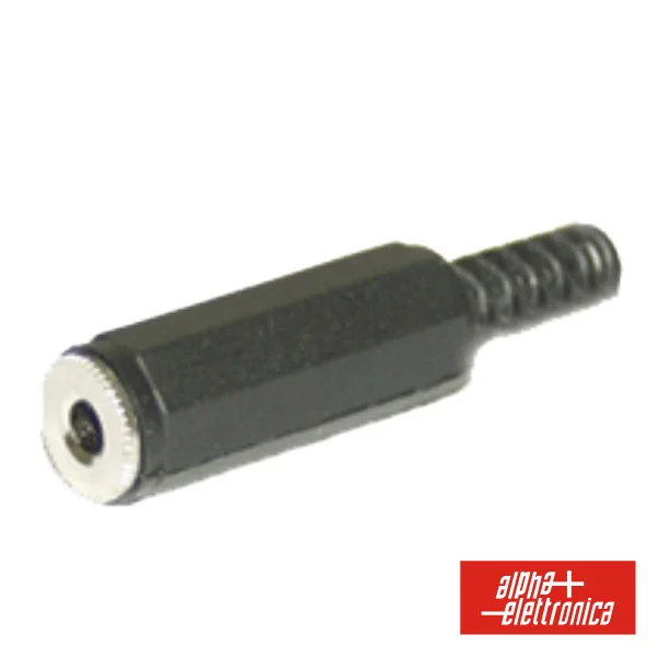 Ficha Jack Fêmea 3.5mm Stereo C/ Proteção De Cabo
