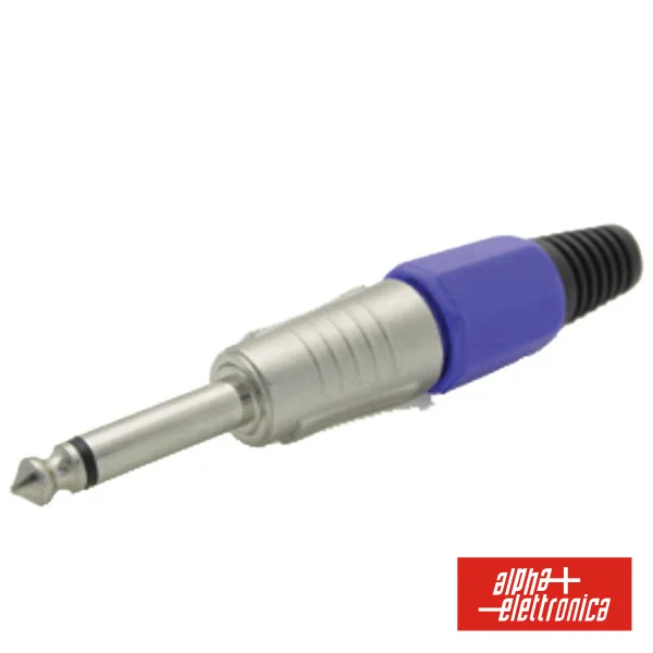 Ficha Jack 6.35mm Macho Azul Profissional Mn