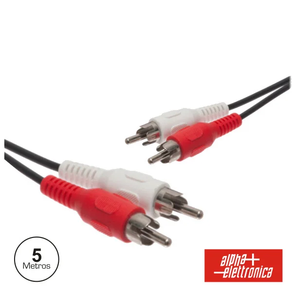 Cabo 2-Rca Macho / 2-Rca Macho Pvc 5m