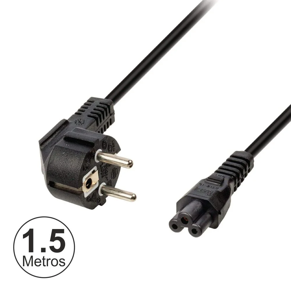 Cabo Alimentação Schuko Macho / Iec C5 Fêmea 1.5m