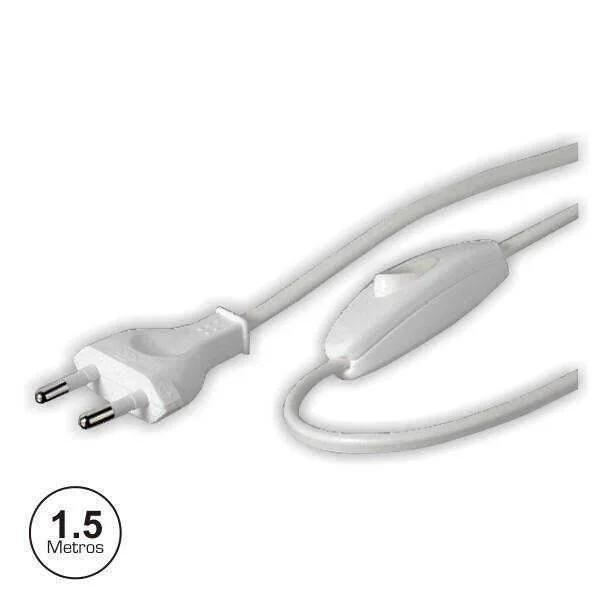 Cabo De Alimentação Com Interruptor 1.5m Branco