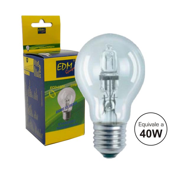 LAMPADA HALOGENA STANDARD ENERGY SAVER E27 28W (EQU. 40W) TRANSPARENTE 370 LUMENS