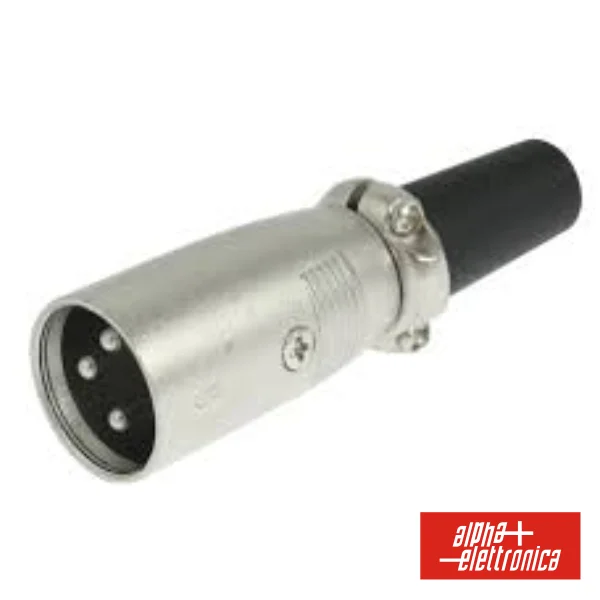 Ficha Xlr 3p Macho Niquelada P/ Microfone C/ Proteção Cabo
