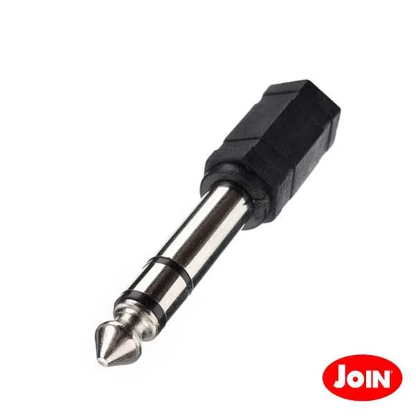 Ficha Jack 6.35mm Macho St / Fêmea 3.5mm Mono