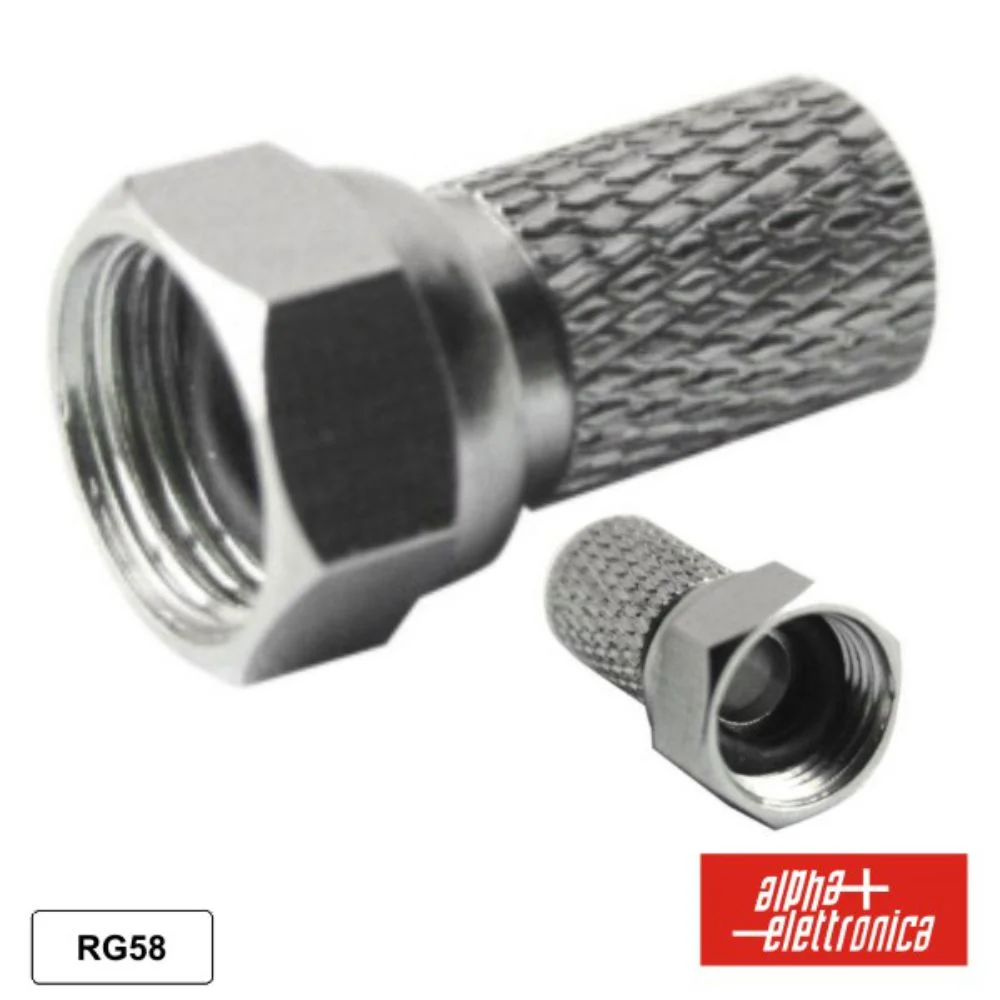Ficha F Fêmea Niquelada P/ Cabo 5.5mm Rg58 Com 1 O-Ring