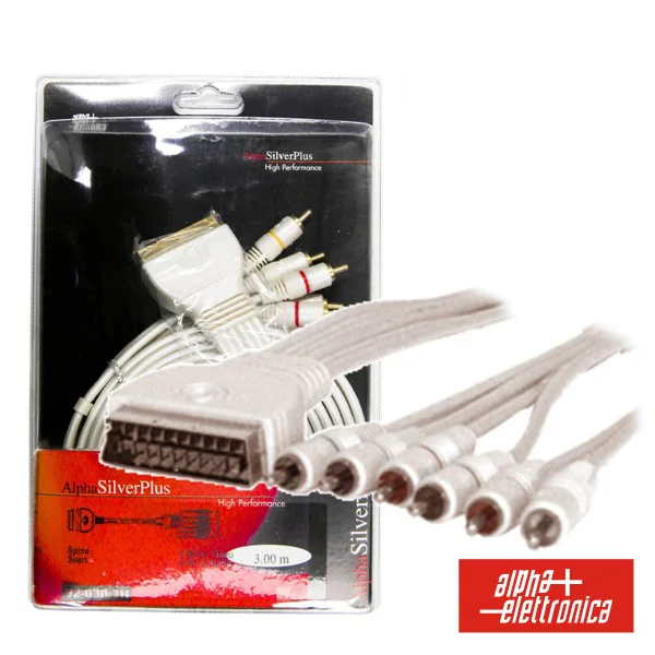 Cabo Silver Plus Scart Macho / 6rca Macho 5m Blister