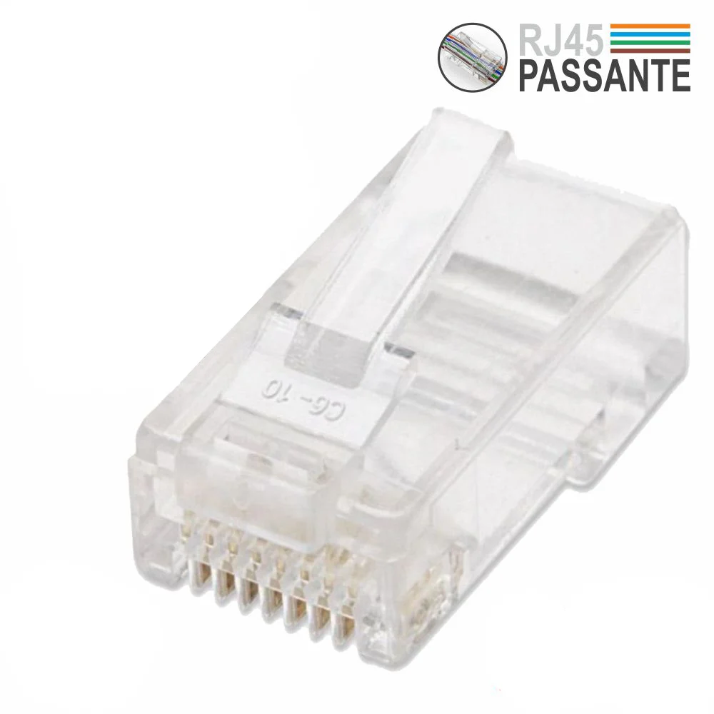 Ficha Rj45 Modelar 8p8c Cat6 Passante Cx 25 Unidades
