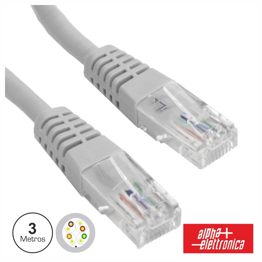 Cabo Utp Cat5e Cinza 3m
