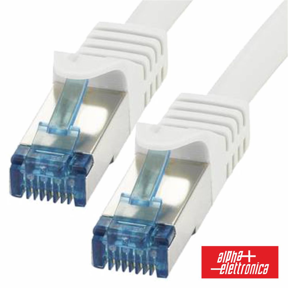 Cabo S/FTP CAT6A LSZH Cobre Puro 1m Branco