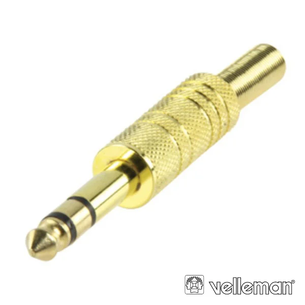 Ficha Jack 6.35mm Macho C/ Proteção Mola Dourado St