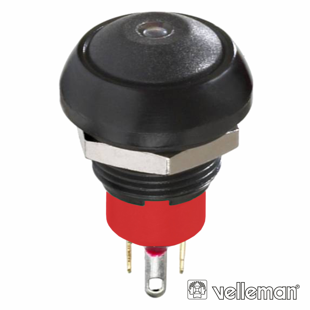 Pulsador c/ Led Branco 1P SPST OFF-(ON) - 