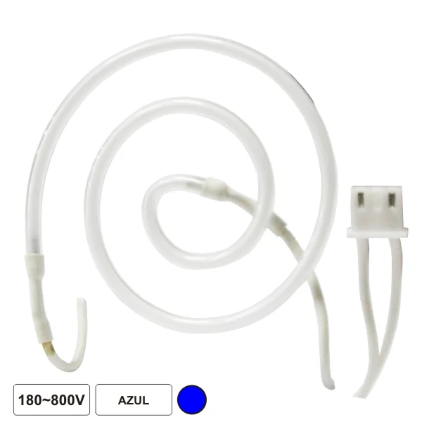 Lâmpada Tubular 180-800v Néon Espiral Azul