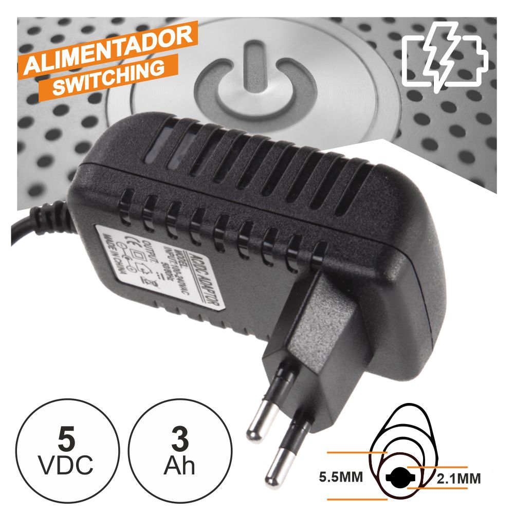 Alimentador Switching C/ Ficha Dc 5v 3a