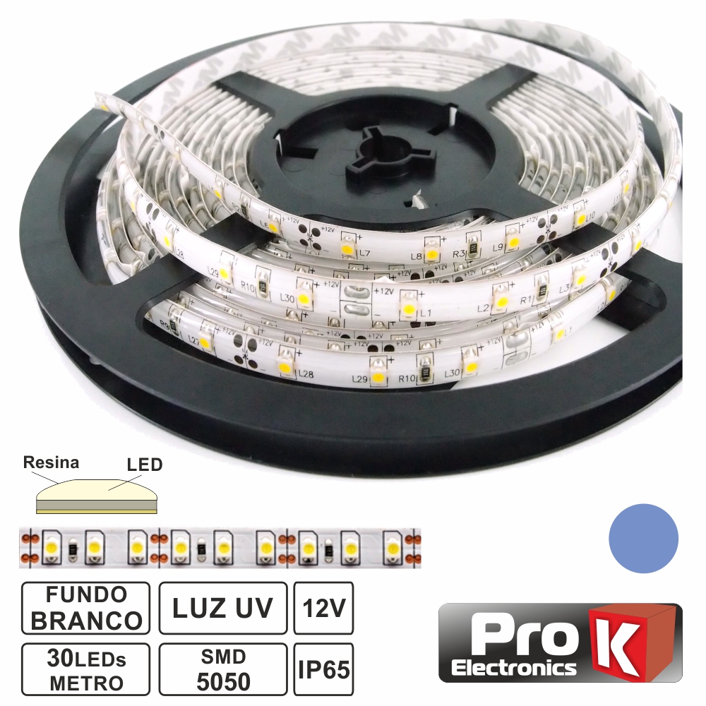 Fita 300 Leds 5050 Impermeável Uv 12v 5m