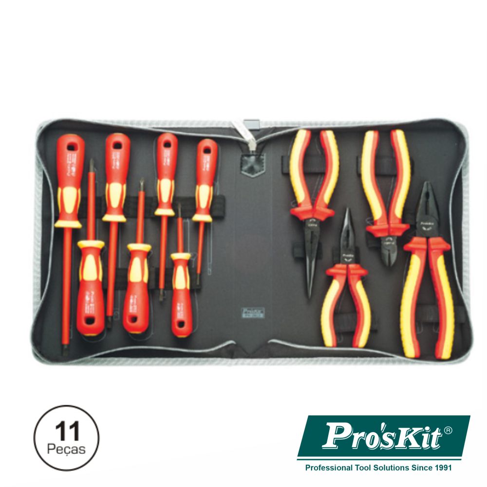 Mala Ferramentas Profissional c/ 11 Chaves Isoladas - 