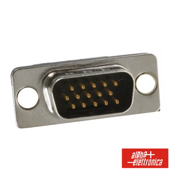 Ficha Sub-D 15 Pinos Macho Alta Densidade P/ Soldar