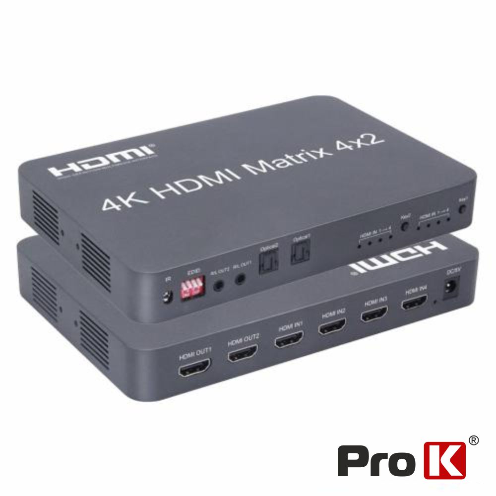 Distribuidor Comutador Hdmi 4 Entradas 2 Saídas 4k Edid 