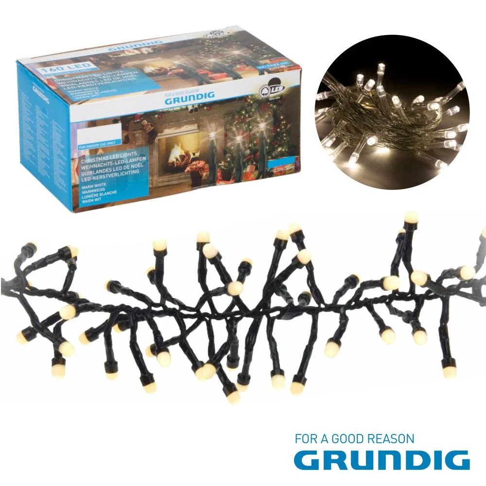 Conjunto De Luzes 100 Leds 230v Br. Quente Interior/Exterior