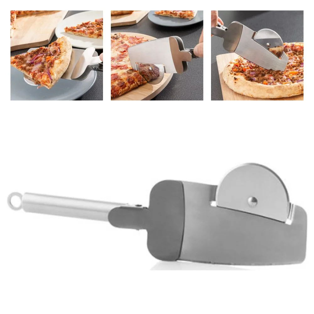 Espátula C/ Cortador De Pizza E Mola 4em1