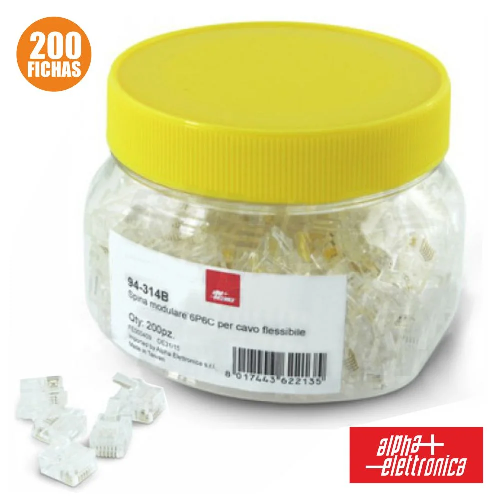 Ficha Telefone Rj12 Modular 6p6c P/ Cabo Flexível