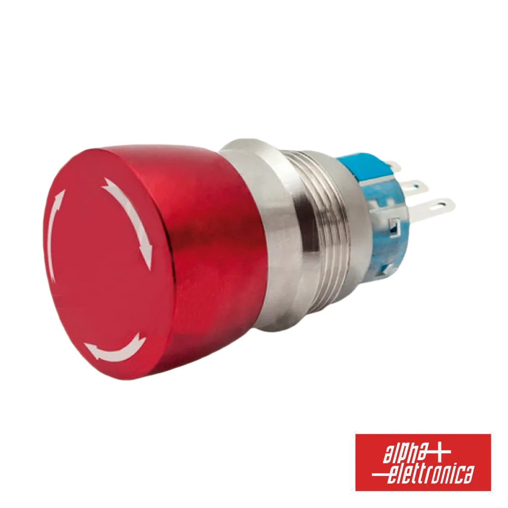 Comutador Pulsador De Emergência Metalico 230v 2no-2nc
