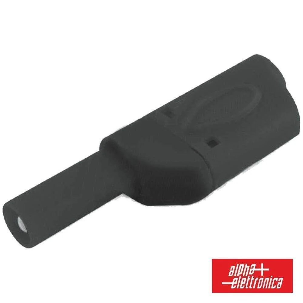 Ficha Banana 4mm Macho Preto C/ Cobertura