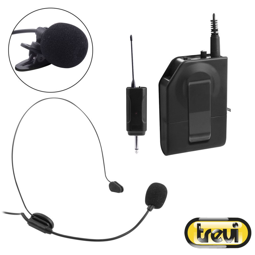 Microfone s/ Fios c/ Transmissor Preto 