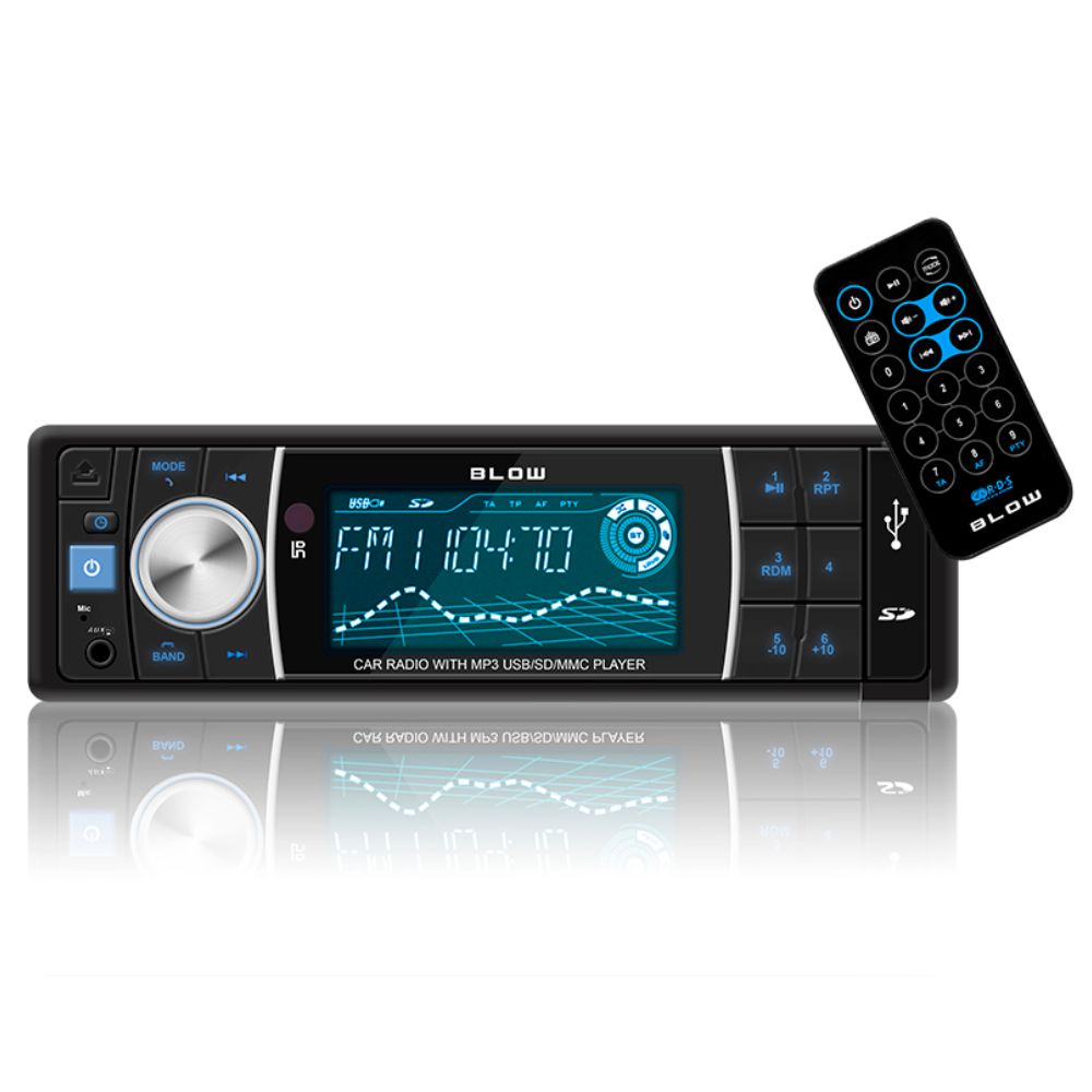 Auto Rádio RDS MP3 4x 60W com FM/MMC/SD/USB/AUX/BLUETOOTH + Comando - 