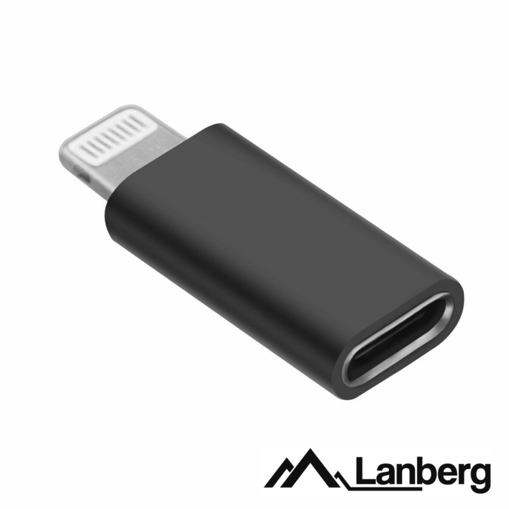 Adaptador Lightning Macho Preto / USB-C Fêmea 