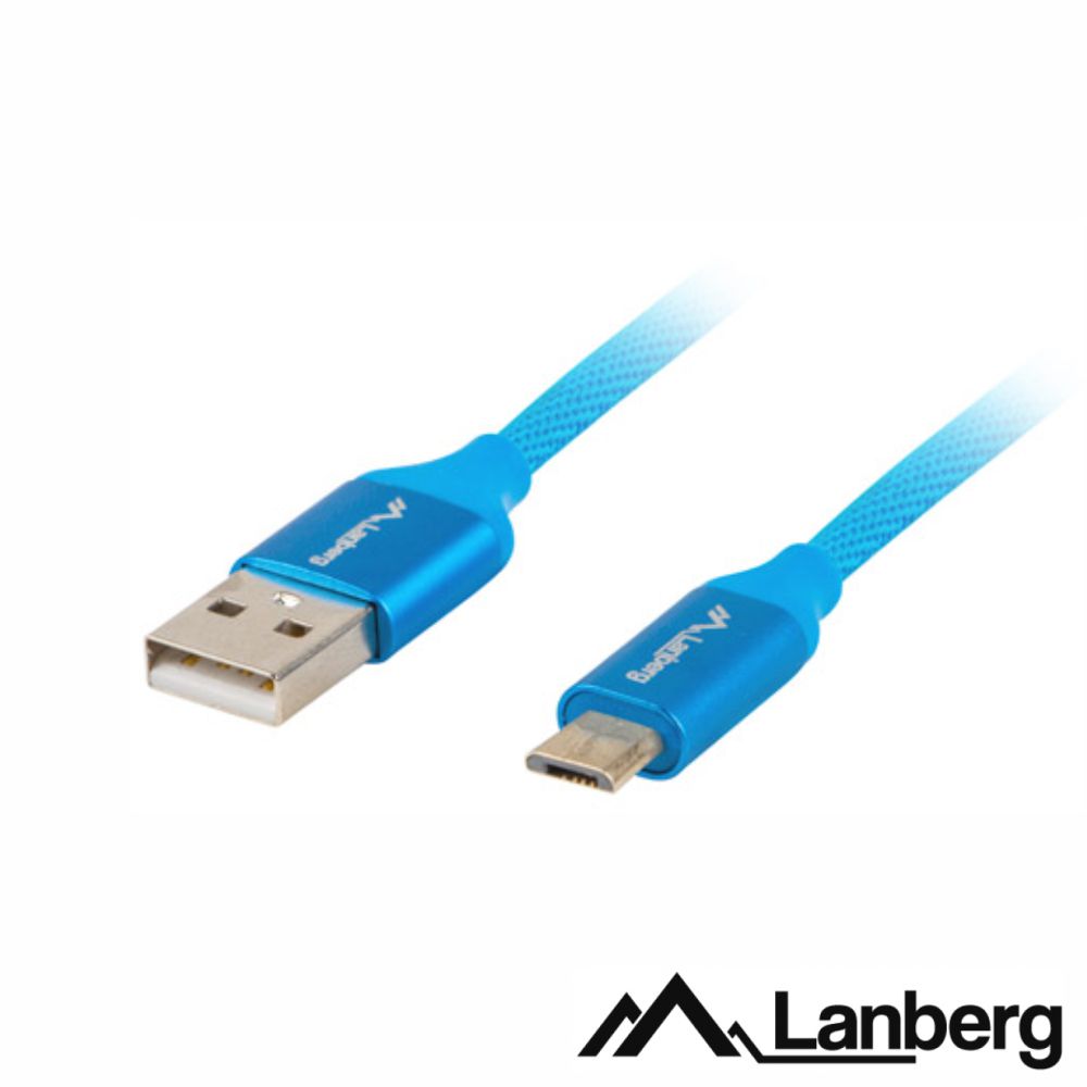 Cabo USB-A 2.0 Macho / Micro USB-B Macho 1.8m Azul 
