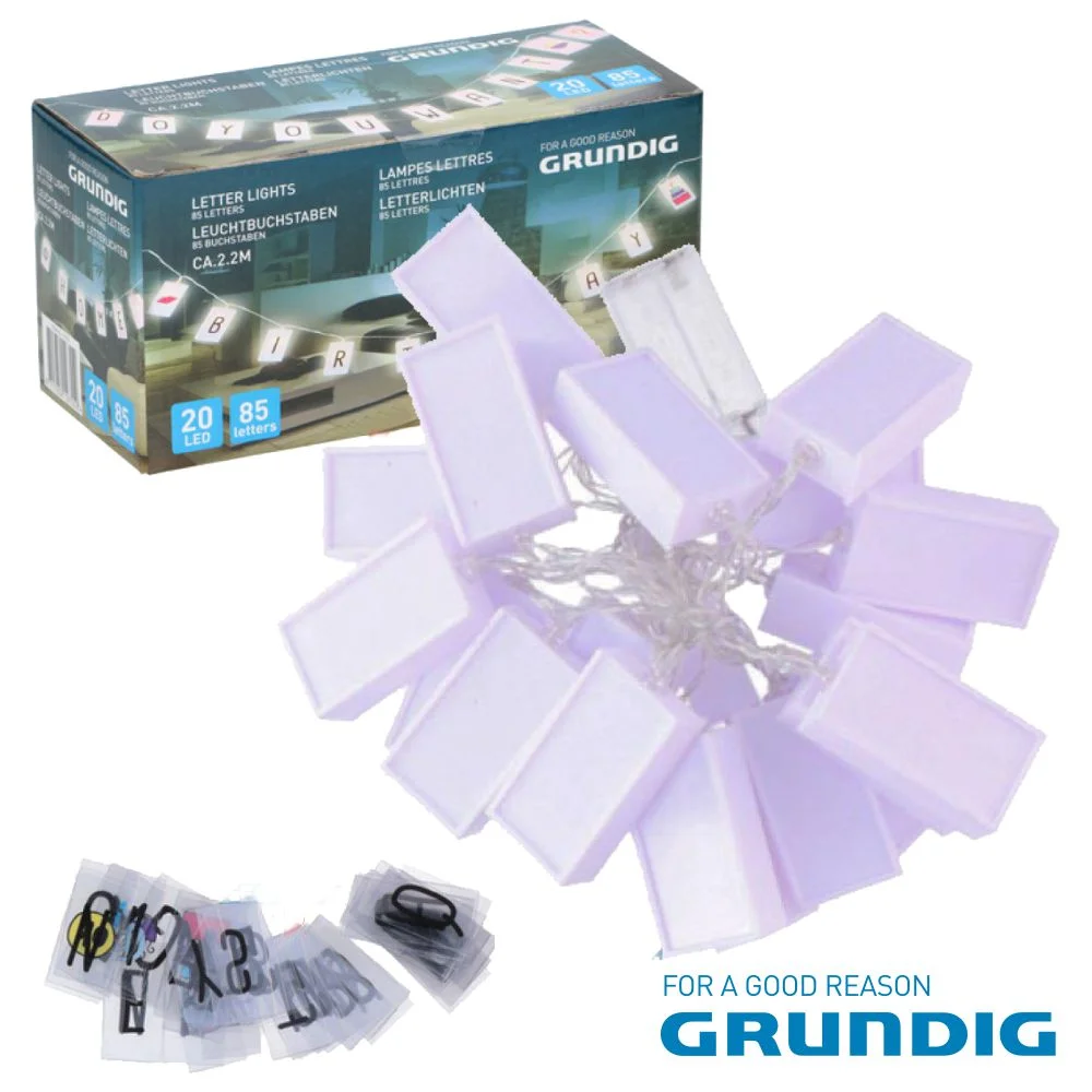 Caixa De Luz 20 Leds 85 Letras 230cm Grundig