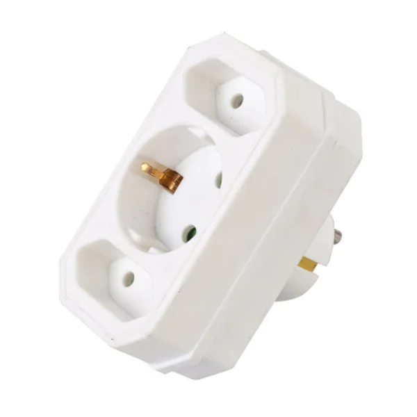 Extensão Eléctrica C/ 2 Saídas Planas 1 Schuko Branco
