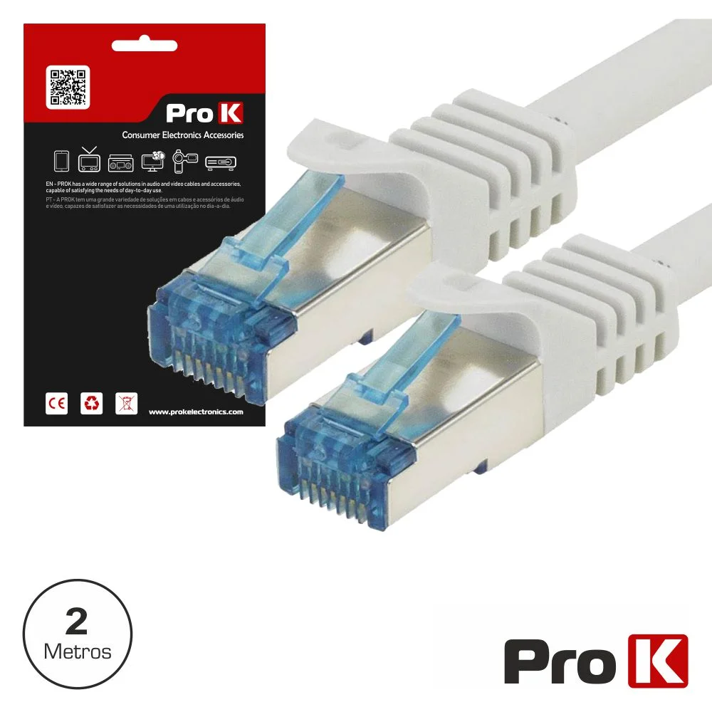 Cabo S/Ftp Cat6e 2m Cinza Prok