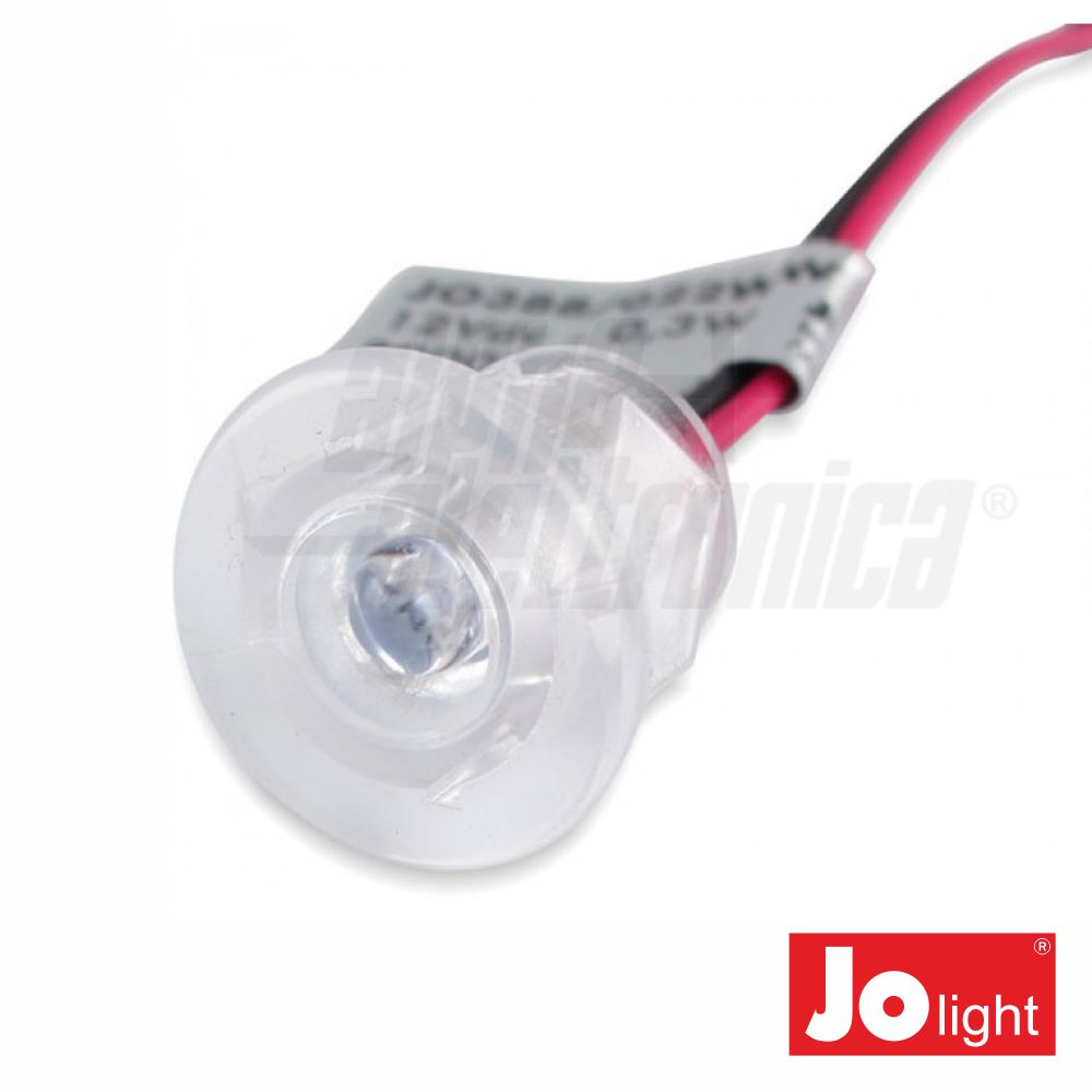 Foco Led 0.3w 12v 18mm Branco Quente P/ Encastrar Ip20 Jol