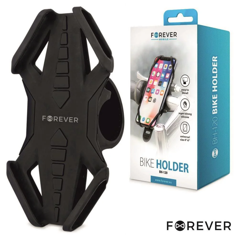 Suporte Telemóvel 4"a 6" P/ Motos E Bicicletas Preto Forever