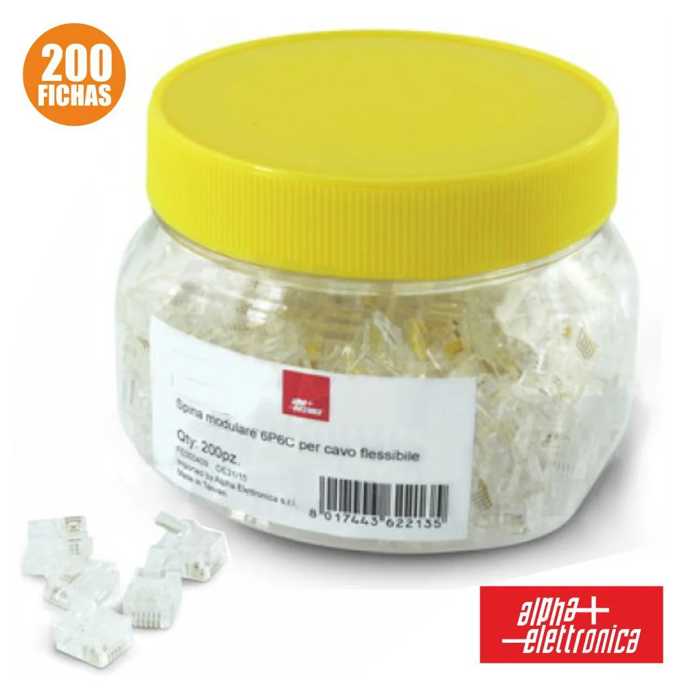 Ficha Telefone Rj10 Modular 4p4c P/ Cabo Flexível