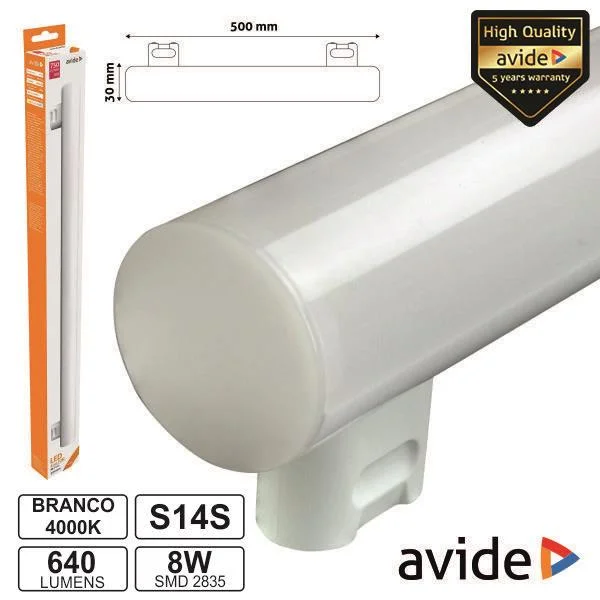 Lâmpada Tubular 8w 50cm Leds S14s 4000k 750lm Avide
