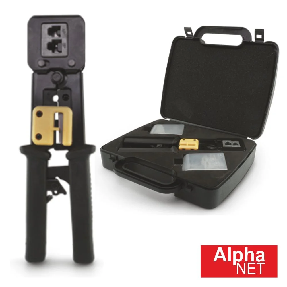 Kit Alicate De Cravar + Fichas Passante CAT5E UTP