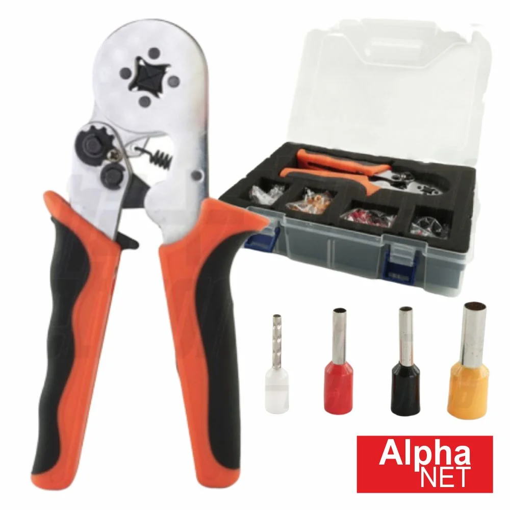 Kit Alicate De Cravar Com Terminais Ponteira AWG10-23