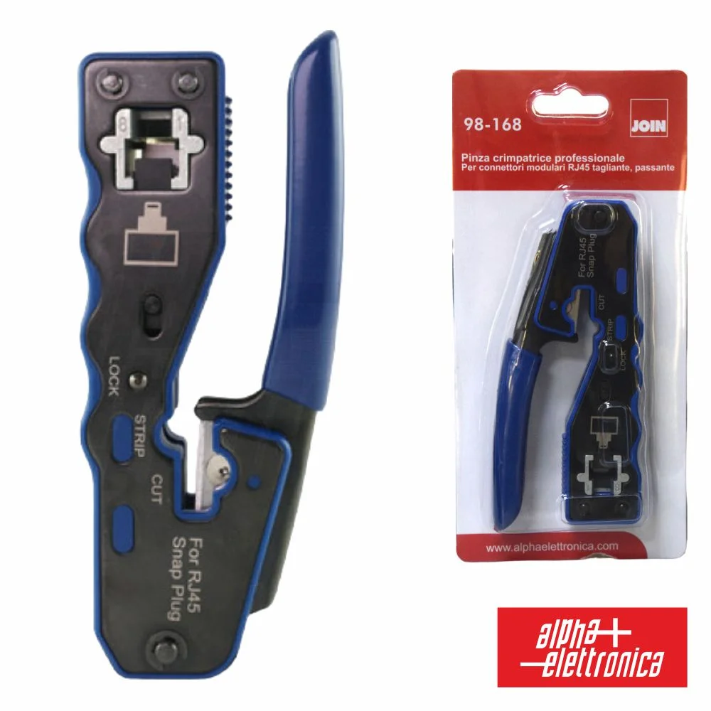 Alicate De Cravar fichas 8P8C/RJ45 Passantes Alphanet
