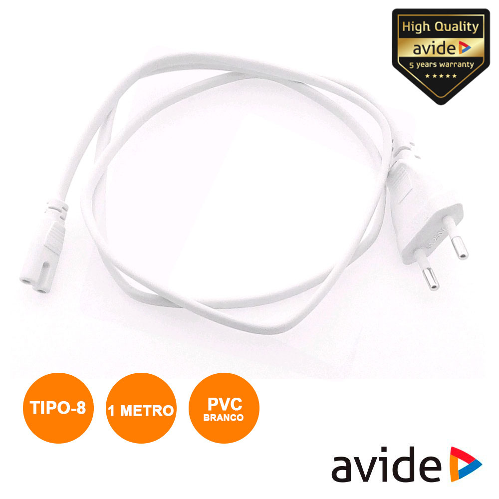 Cabo Alimentação AC Plano / Tipo 8 IEC C7 1M 