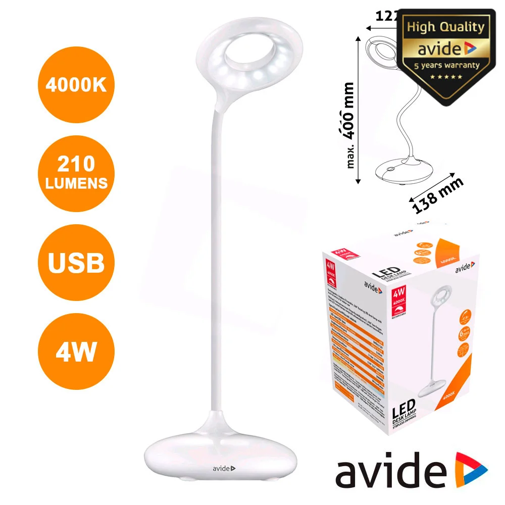 Candeeiro Decorativo LED 4W 4000k Minimal 210lm AVIDE