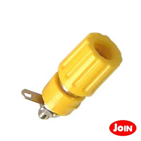 Ficha Banana Fêmea Painel Rosca 4mm Amarelo