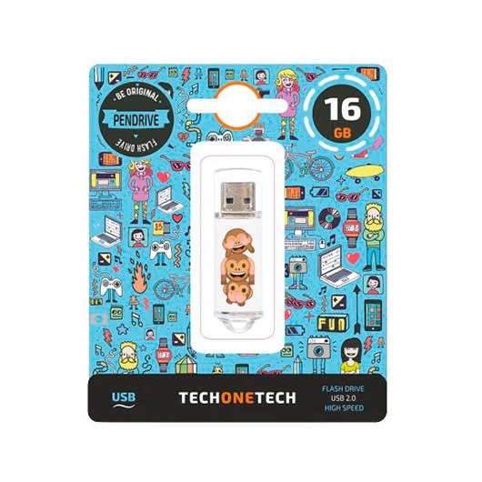 Tech-One-Tech - PEN USB 16 GB NO EVIL MONKEY TEC4503-16