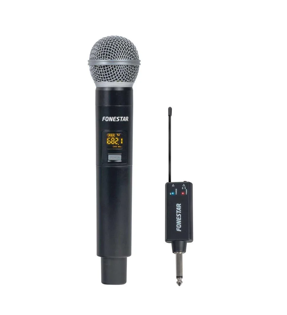 Microfone Sem Fios De Mãos UHF Fonestar