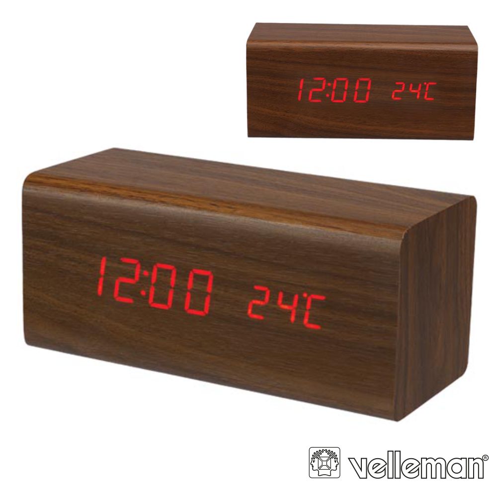 Relógio c/ Calendário e Temperatura (Madeira) - 
