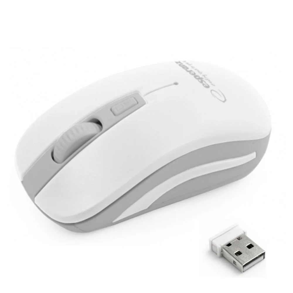 Rato Óptico 800/1200/1600 DPI S/ Fios 2.4GHz Branco/Cinzento