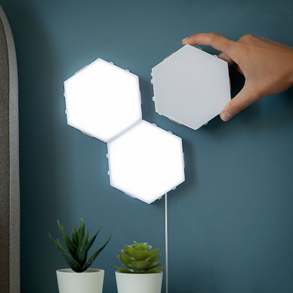 Conjunto de Painéis LED Modulares Magnéticos e Táteis Tilight  (Pack de 3)