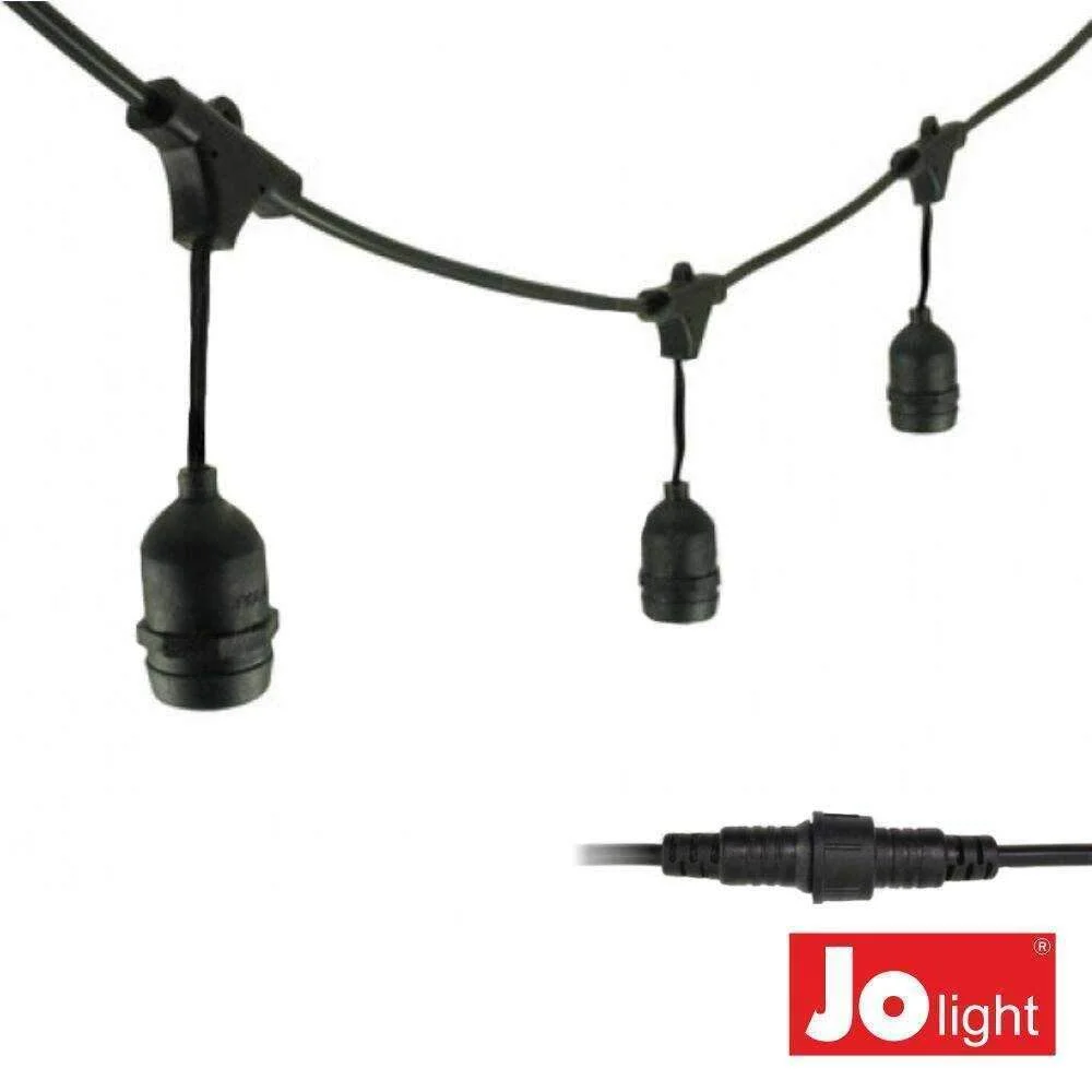 Corrente De Iluminação 10mt P/ Lâmpadas E27 IP44 JOLIGHT