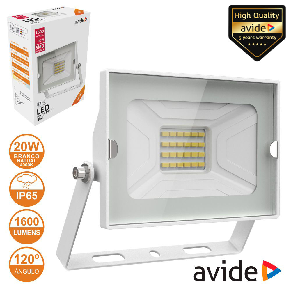 Foco LED 20W 230V 4000k 1600lm Branco IP65 